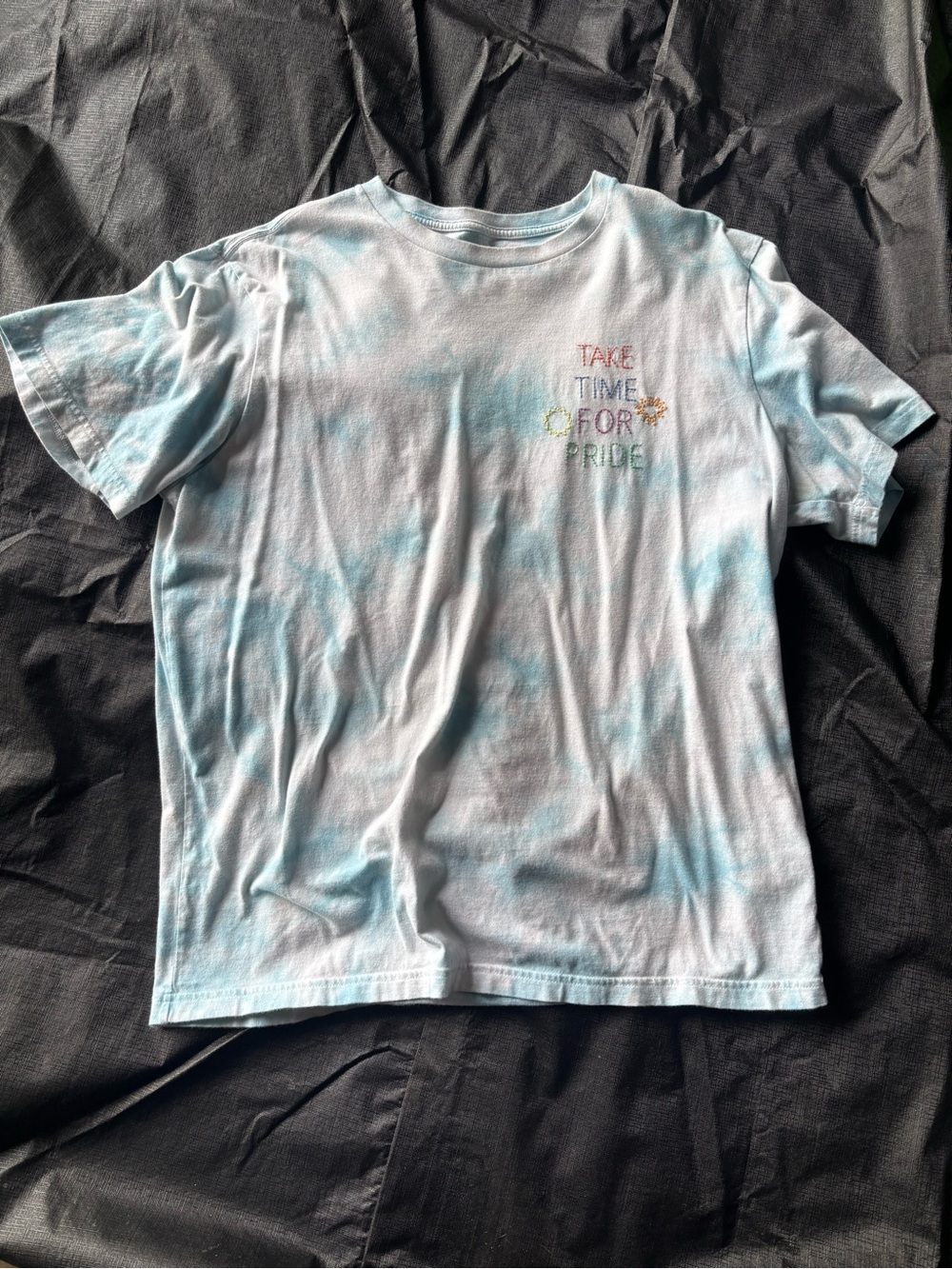 American Eagle Outfitters Light Blue Tie-Dye Short Sleeve Tee